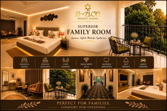 Superior Family Rooms at D-Zion Resort Coorg